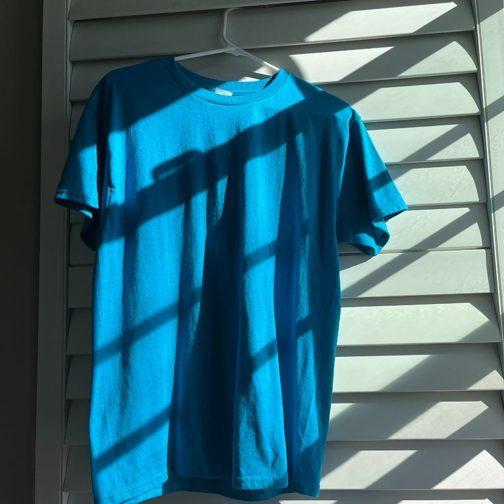Neon Blue Eco Smart Hanes T-Shirt Short Sleeve